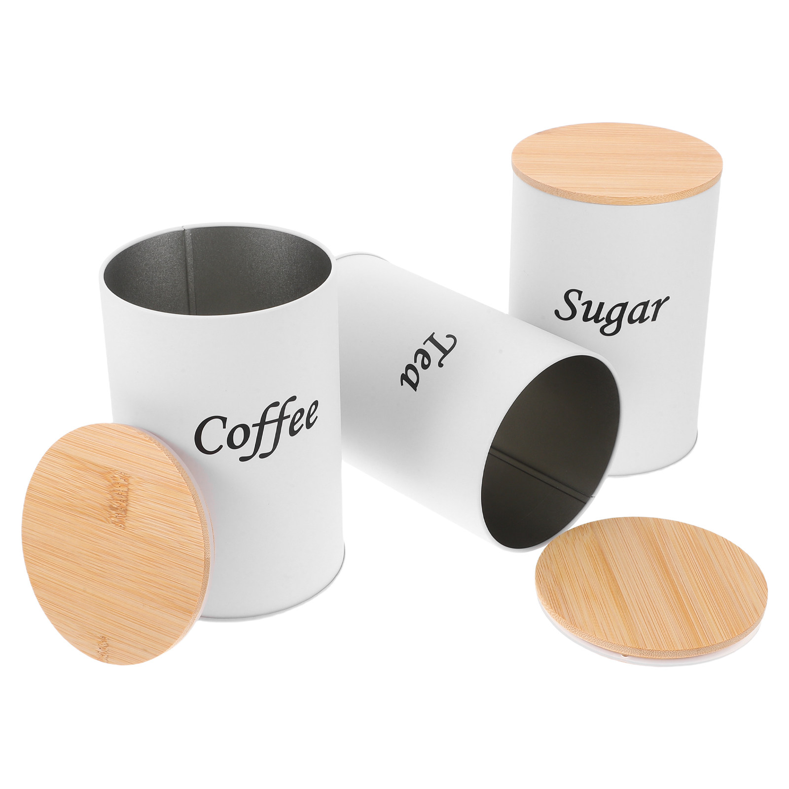 Coffee Tea And Bean - Набор из 3 герметичных круглых контейнеров: