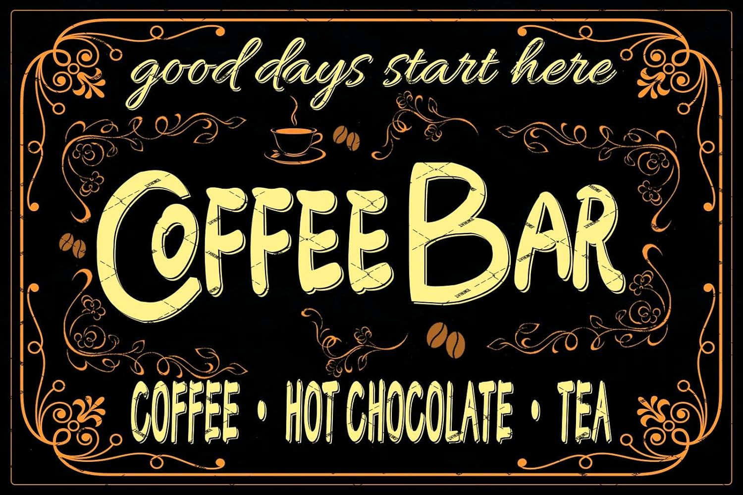 Coffee Tea Poster - Винтажная металлическая табличка EMOHAT для кофейни: