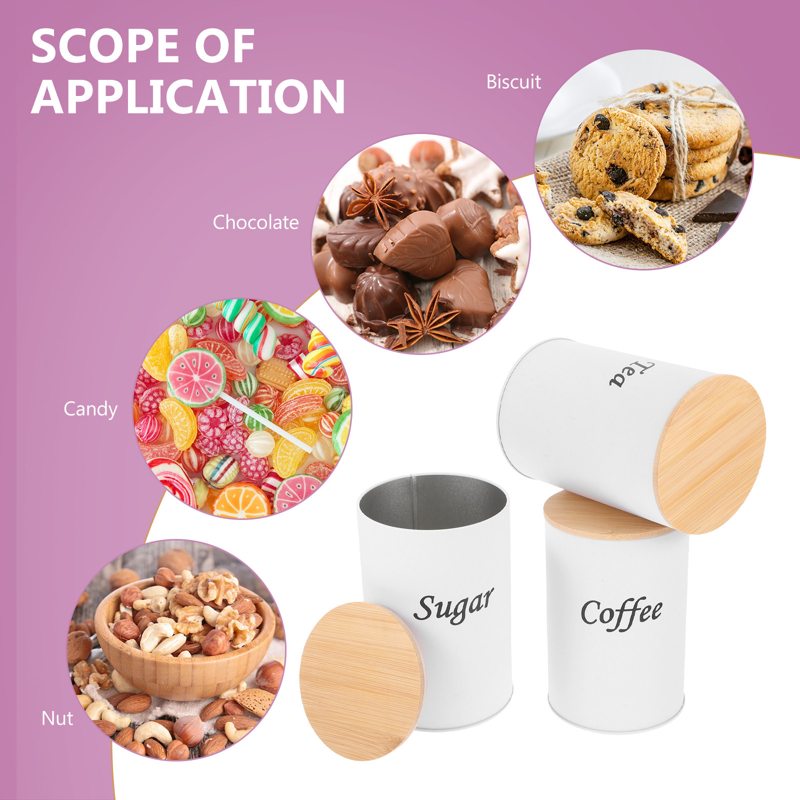 Набор из 3 герметичных круглых – обзор и цена Coffee Tea And Bean