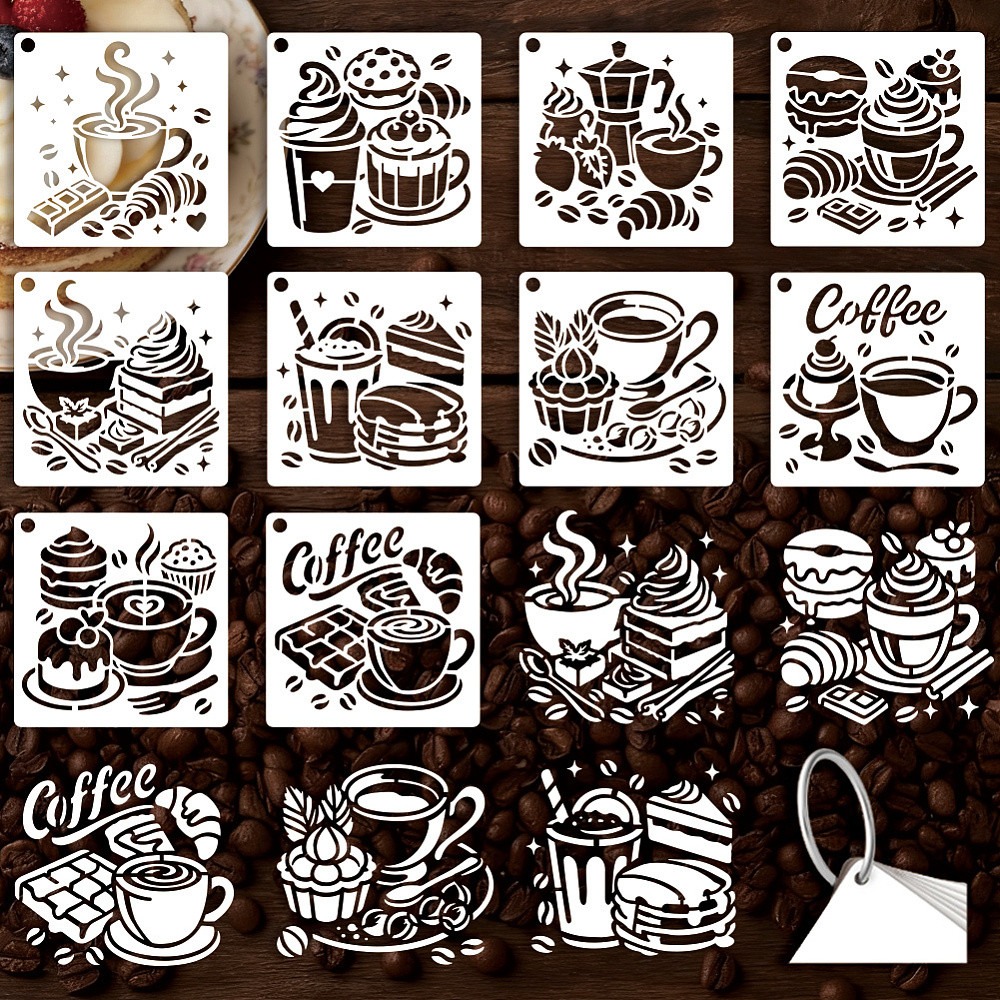 10 трафаретов для рисования ко – обзор и цена Coffee Tea Drawing