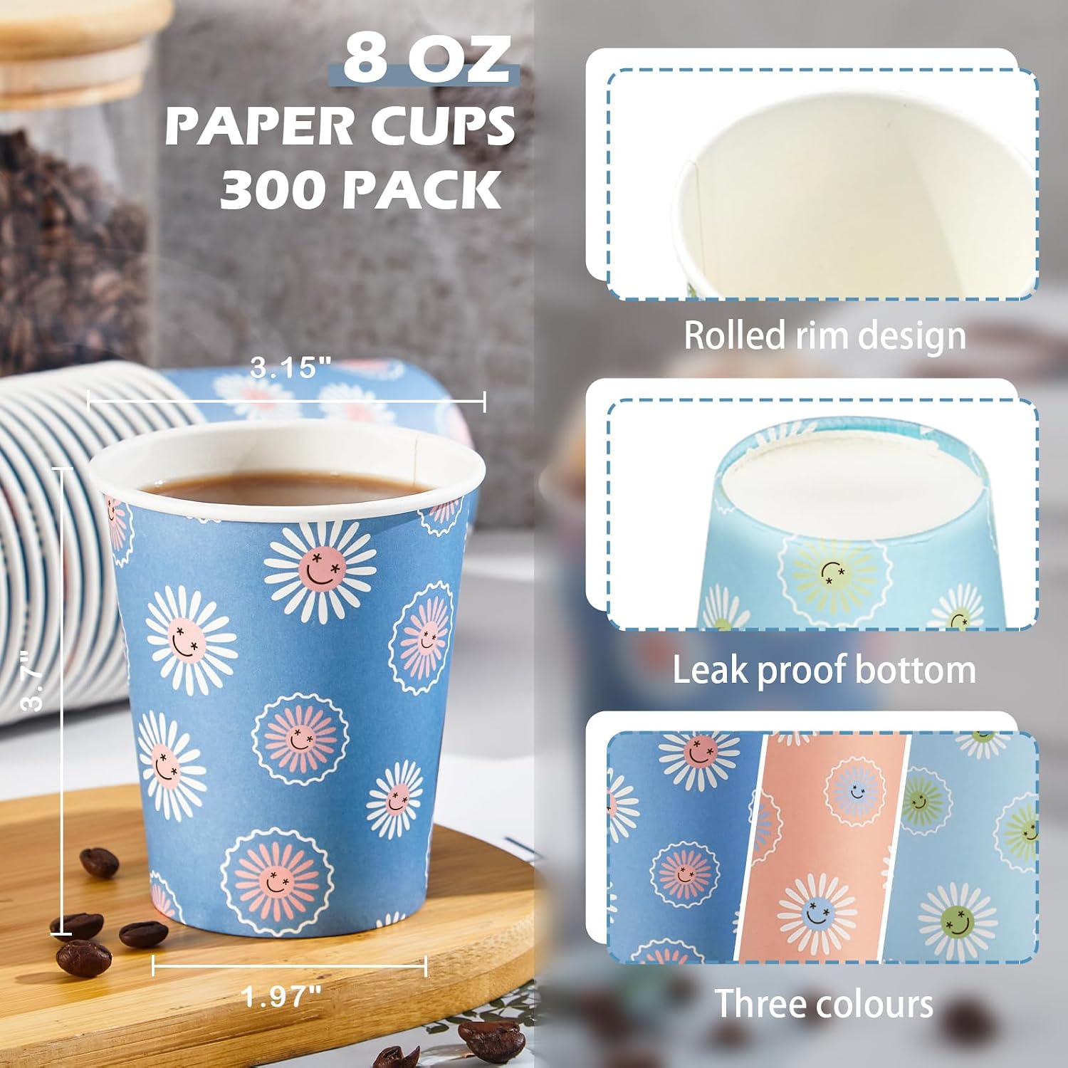 300 штук одноразовых бумажных  – обзор и цена Coffee Tea Images